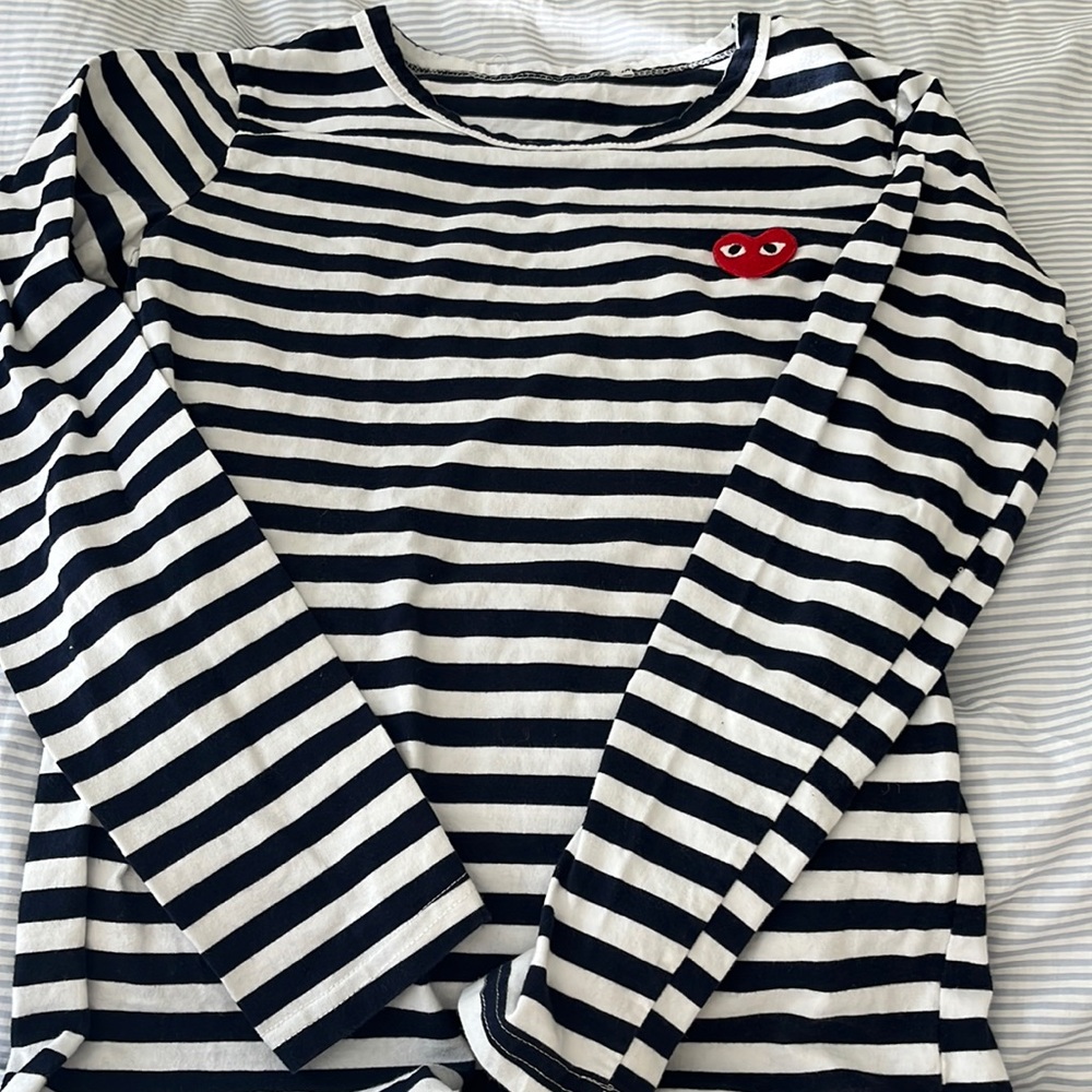 Comme Des Garçons long sleeve stripped top